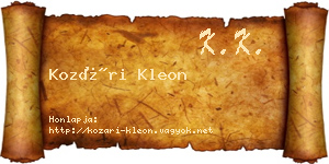 Kozári Kleon névjegykártya